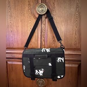 VTG Big Dogs 100% Cotton Canvas Traveler Expandable Messenger Bag Bernard- RARE